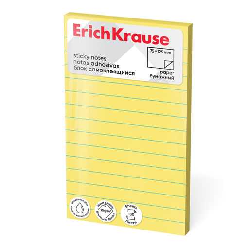Picture of EK STICKY NOTES 125X75MM YELLOW